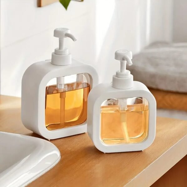1pc Clear Plastic Ceramic Soap Dispenser, Countertop Lotion Bottle With Pump, Lotion Container For Bathroom, Refillable Empty Bottle For Hand Soap, Bathroom Accessories, home decor, furniture for home
