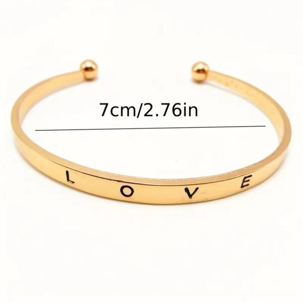2pcs Set Ladies Fashion Simple Digital Alloy With Quartz Watch LOVE Bracelet - Image 6