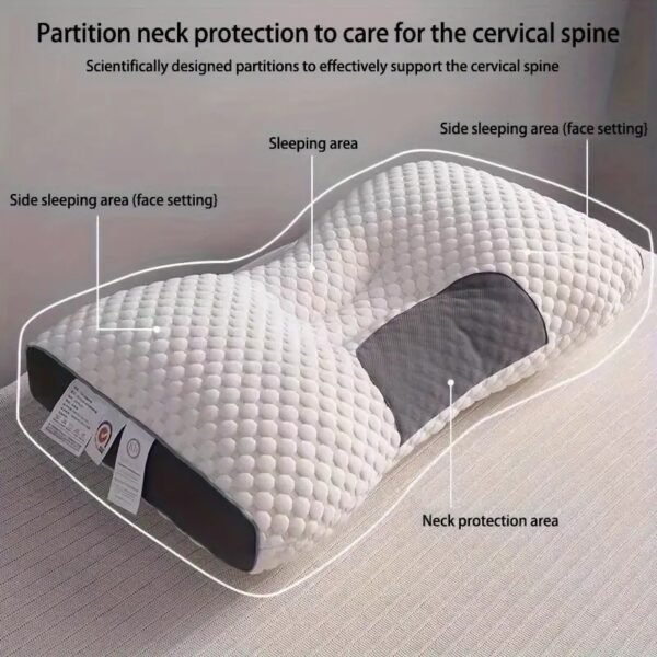 1pc Knitted Thin Pillow With Cervical Spine Protection, Pillow Insert For Sleeping Massage, Moisture-absorbing Breathable Home Bedding Pillow For Living Room, Bedroom, Home Decor - Image 5
