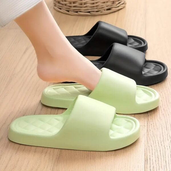 Simple Solid Color Slides, Casual Open Toe Soft Sole Shoes, Comfortable Indoor Home Bathroom Slides - Image 5