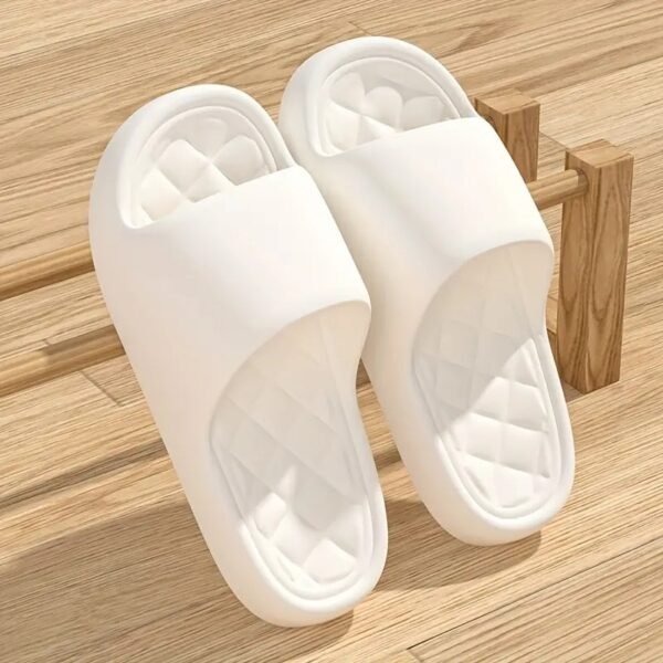 Simple Solid Color Slides, Casual Open Toe Soft Sole Shoes, Comfortable Indoor Home Bathroom Slides - Image 6