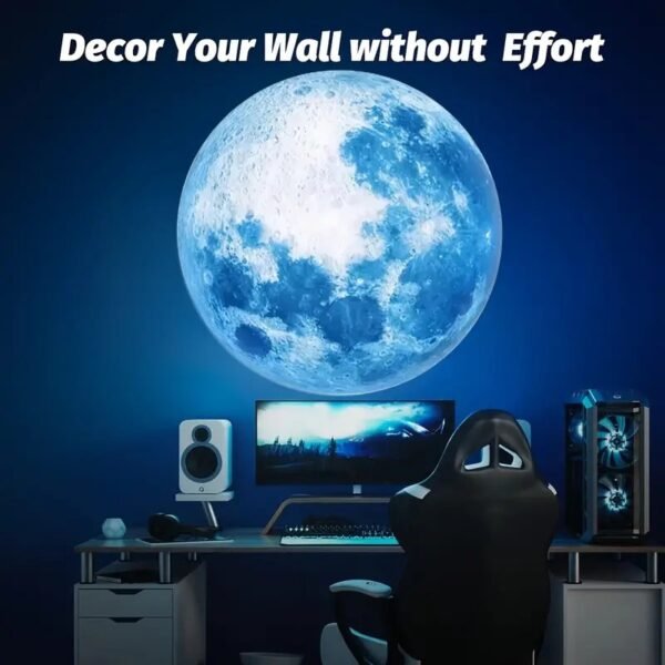 Blue Moon Globe Projector, 360° Rotatable Adjustable LED Light, Lunar Atmosphere Projection Lamp, USB Night Light for Home Decor, Bedroom, Living Room, Gift, Room Décor, Wall and Ceiling Embellishment - Image 5