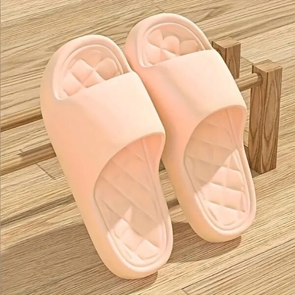 Simple Solid Color Slides, Casual Open Toe Soft Sole Shoes, Comfortable Indoor Home Bathroom Slides - Image 7