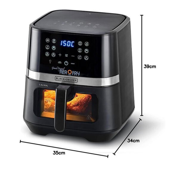 Philips Airfryer XL - 2000W, LED Touch Screen Display, 6.2L, 1.2KGs, 7 Presets, Rapid Air Technology, Black - HD9270/91 - Image 4