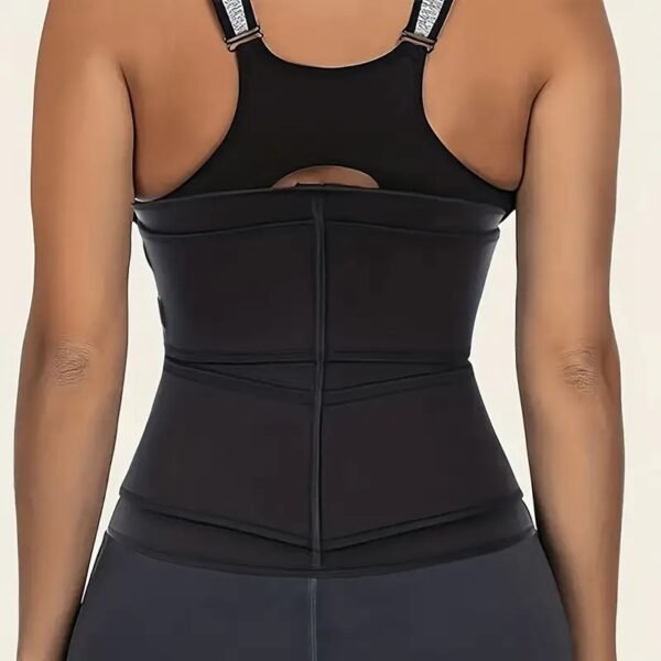 1pc Zipper Waist Trimmer With Double Belt, Waist Trainer, Hook & Loop Fastener Compression Cincher, Women's Underwear & Shapewear - Image 3