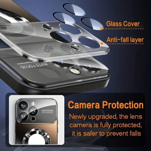 New Titanium Metallic Color Luxury Matte Phone Case for Iphone 15 14 13 12 11 Pro Max Plus Magnetic Wireless Charging Case Shockproof Glass Camera Lens Protection Cover - Image 3
