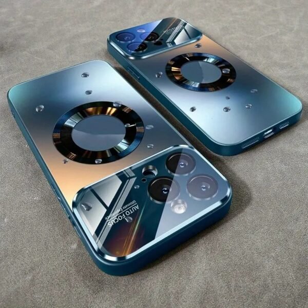 New Titanium Metallic Color Luxury Matte Phone Case for Iphone 15 14 13 12 11 Pro Max Plus Magnetic Wireless Charging Case Shockproof Glass Camera Lens Protection Cover - Image 2