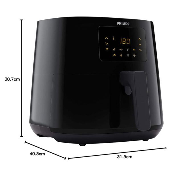 Philips Airfryer XL - 2000W, LED Touch Screen Display, 6.2L, 1.2KGs, 7 Presets, Rapid Air Technology, Black - HD9270/91 - Image 4