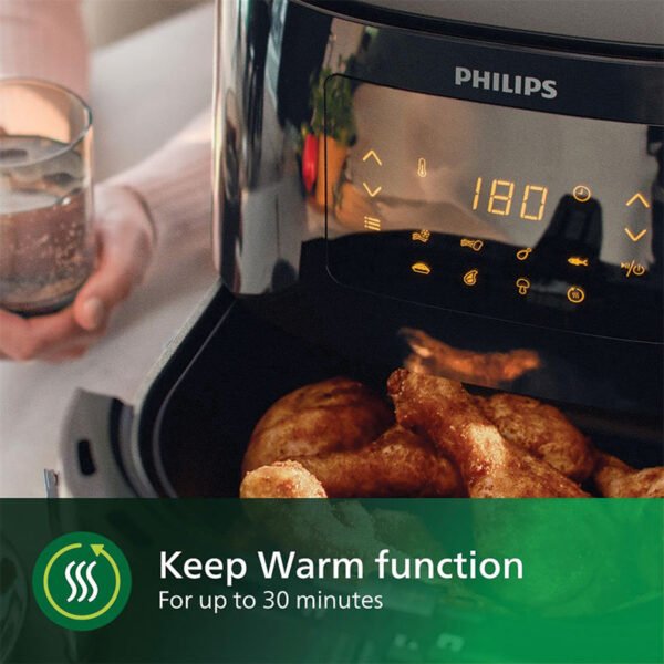 Philips Airfryer XL - 2000W, LED Touch Screen Display, 6.2L, 1.2KGs, 7 Presets, Rapid Air Technology, Black - HD9270/91 - Image 2